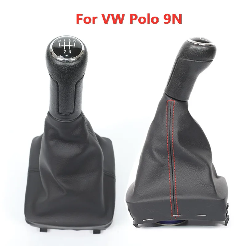5 Speed Car Gear Shift Knob Gaitor Boot Cover for VW Polo 9N 9N2 GTI 2002 2003 2004 2005 2006 2007 2008 2009 2010 Accessories