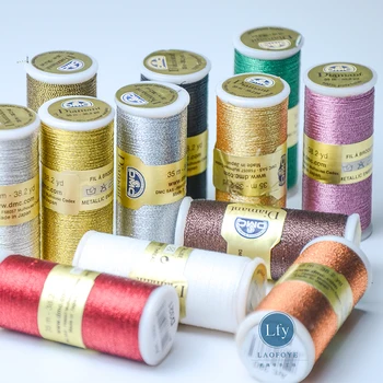

French embroidery gold and silver, French DMC380 series diamond, shiny wire 35m