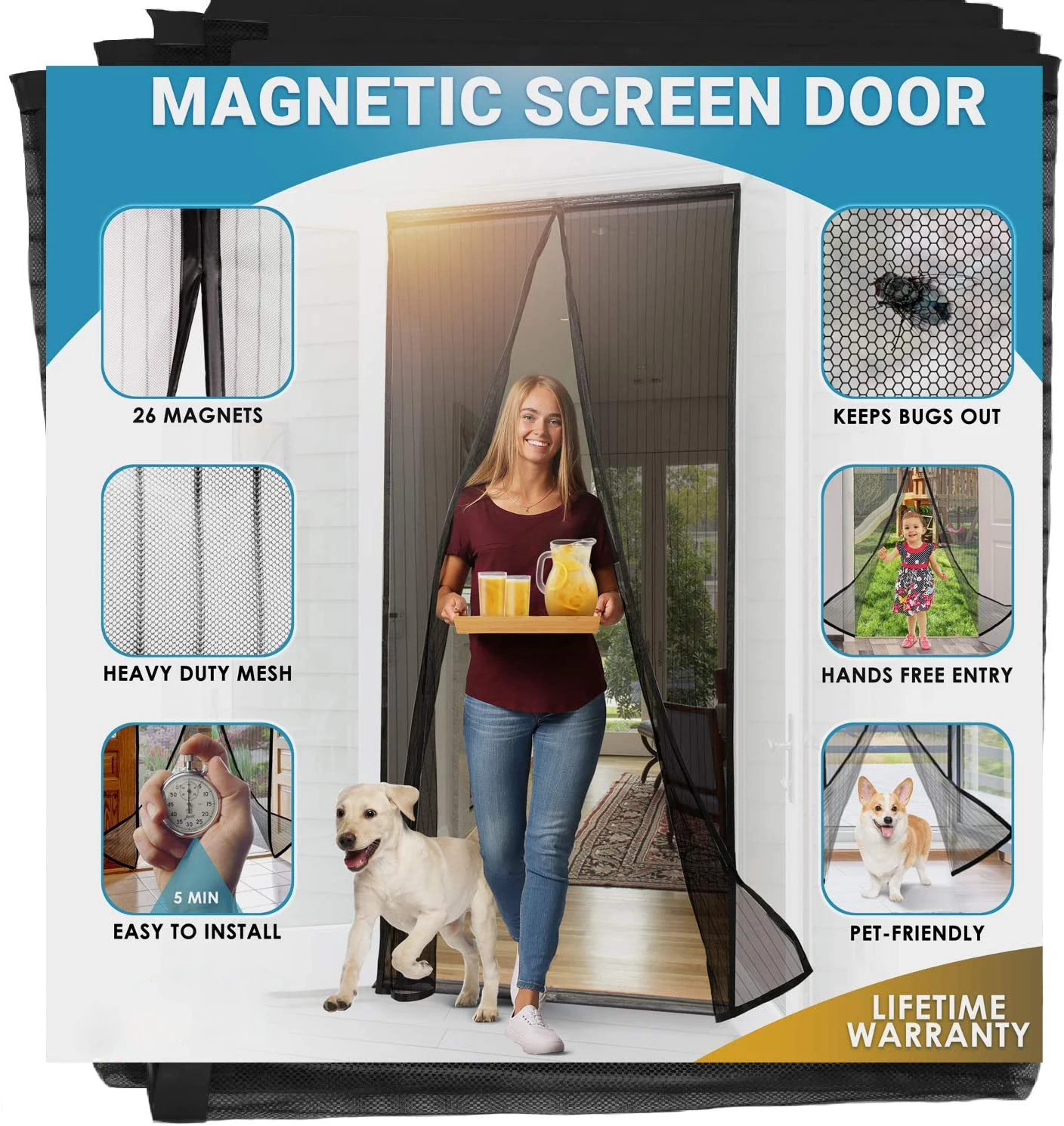 Anti-Mosquito-Net Window-Screens Insect Door-Net Curtain-Mesh Anti-Fly Magnetic Reinforced
