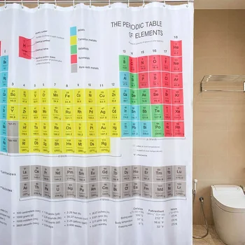 

1 Pc Colorful Periodic Table of Elements Background Bathroom Shower Curtain for Home 180x180cm Curtain P7Ding