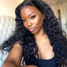 Pelucas de cabello humano brasileño suelto con frente de onda de encaje profundo para mujeres negras, prearrancado, 360, peluca con cierre de encaje Remy 4x4