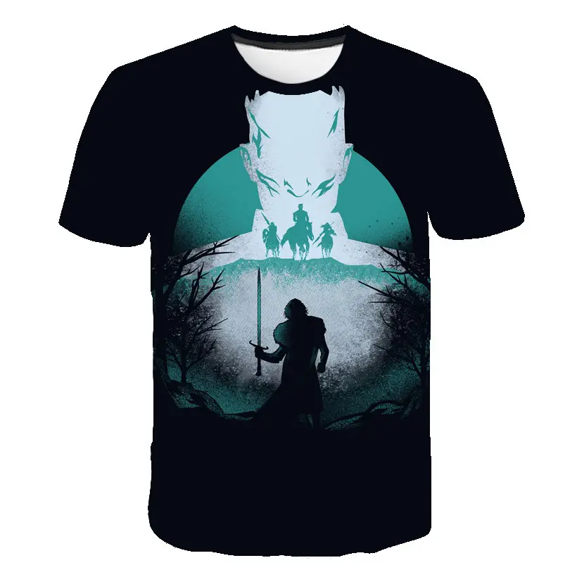 

2019Newest T-shirt Game of Thrones tshirt Night King & Dragon Men's Tshirt 3d Print T shirt Summer Hip Hop Short Sleeve dracarys