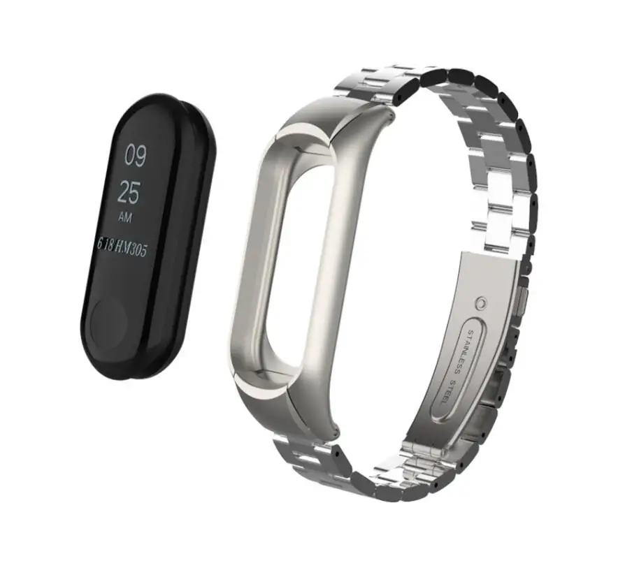 Браслет для Xiaomi mi Band 3 4 ремень mi браслет miband 4 3 кабель-браслет на запястье с Чехол Металл Нержавеющая сталь ремешок для часов