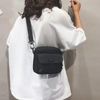 

2020 Fashion Women's Retro Solid Color Large Capacity Canvas Shoulder Crossbody Messenger Bag High capacity handbag