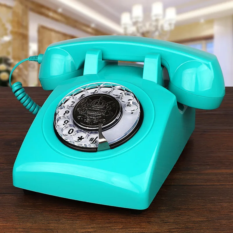 Red Retro Telephones Corded Antique Rotary Dial Telephone Vintage Classic Phone for Home  Office Decor Novelty Gift for Antique