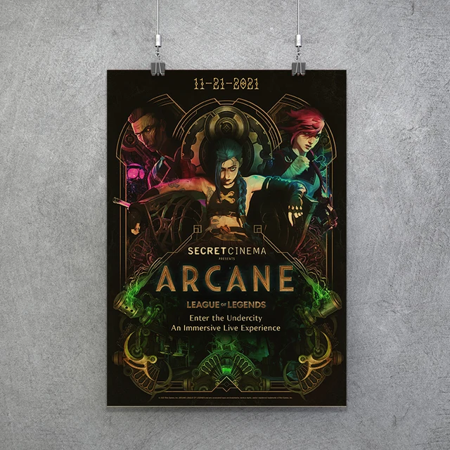 Popular TV Show Arcane Kraft Paper Poster Vi Viktor Jayce Jinx Home Decor Study Bedroom Bar Cafe Wall Paintings Stickers Posters Poster