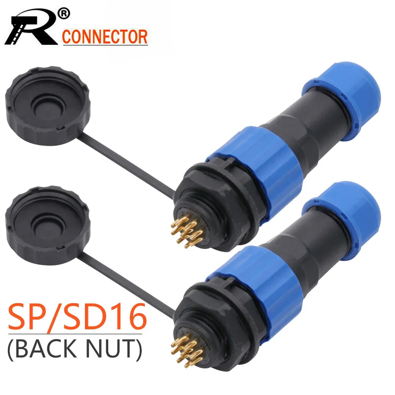10sets SD16 Waterproof Aviation Plug Socket Male + Female 2/3/4/5/6/7/9 Pins IP68 SP16 16mm Circular Power Connector | Обустройство