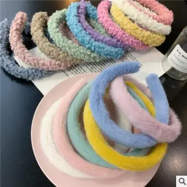 US $149.00 50pcslot DIY Simple Multi Soft Lamb Wool Head Bands Sunday Angora Yarn HeadBands Hair Styling Tools Accessory HA1718