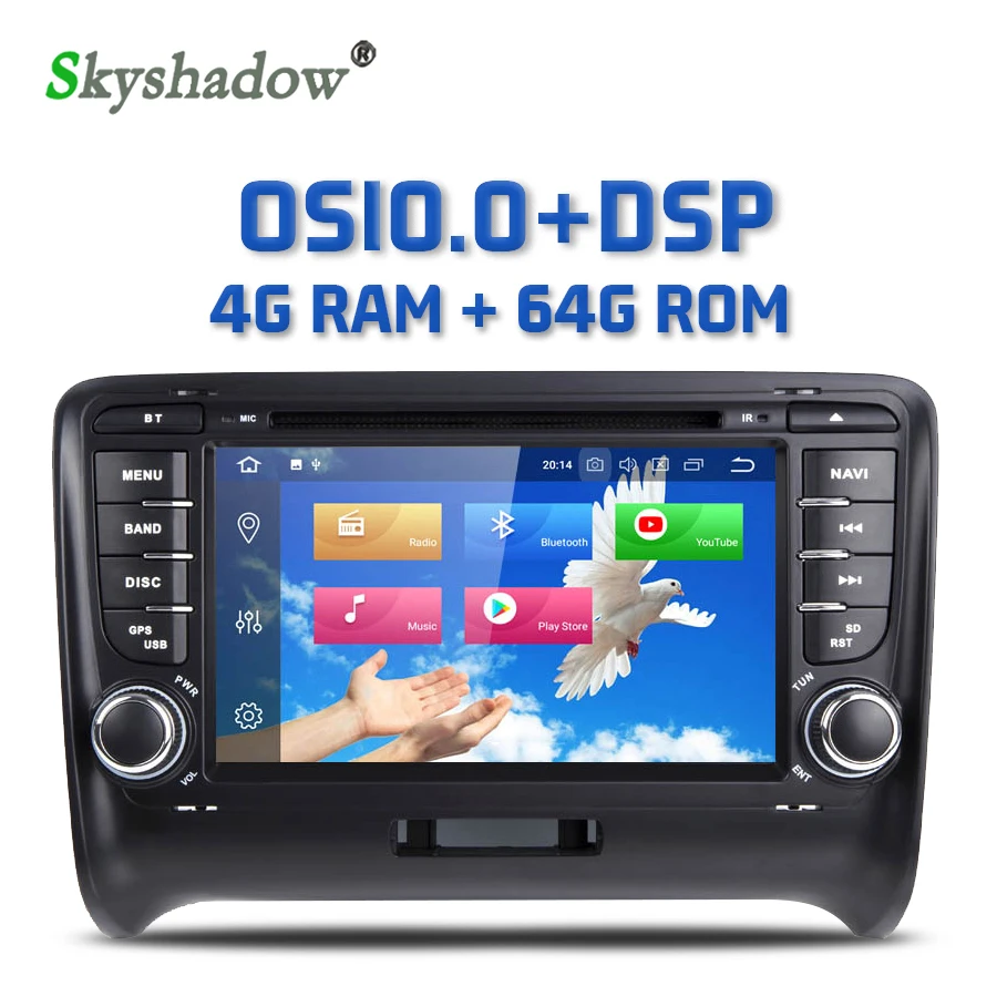 DSP IPS Android 10 0 Восьмиядерный + 4 Гб ОЗУ 64 ПЗУ автомобильный DVD-плеер GPS карта Bluetooth RDS