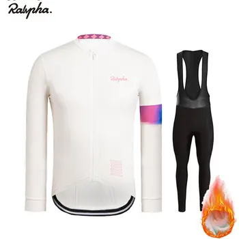 

Ralvpha Ropa 2019 Winter Warm Fleece Jersey Men's Jersey Suits Riding Clothing Bib Pants Set Maillot Ciclismo triathlon tights