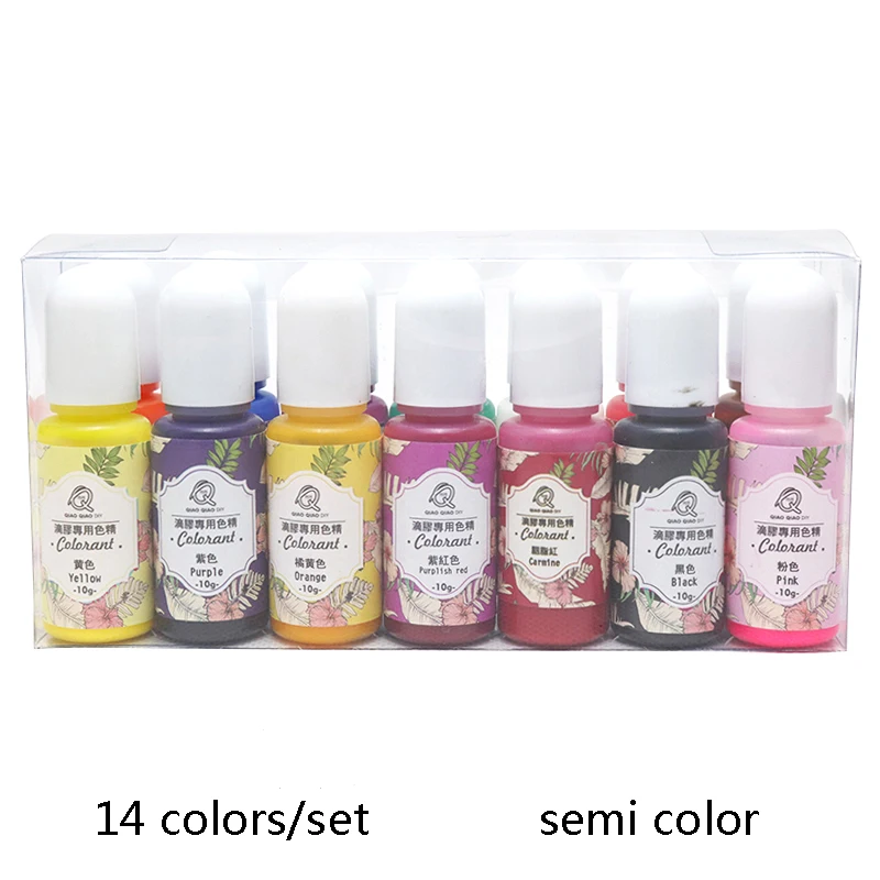 Online QIAOQIAO DIY 14 farben set Epoxy Harz Pigment UV Harz Färben Farbstoff Farbstoff Harz Pigment DIY Handgemachte Handwerk Kunst sets