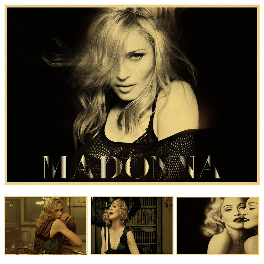 Madonna-Ciccone-actor-singer-star-kraft-paper-vintage-poster-Cafe-bar-poster-Retro-Poster-decorative-painting