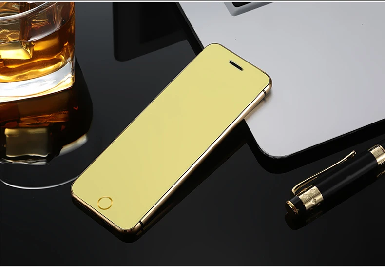 Золотой ULCOOL V6 V66+ V66 Plus телефон с супер мини ультратонкой картой роскошный MP3 Bluetooth 1,6" дюймовый пылезащитный ударопрочный телефон - Цвет: Золотой