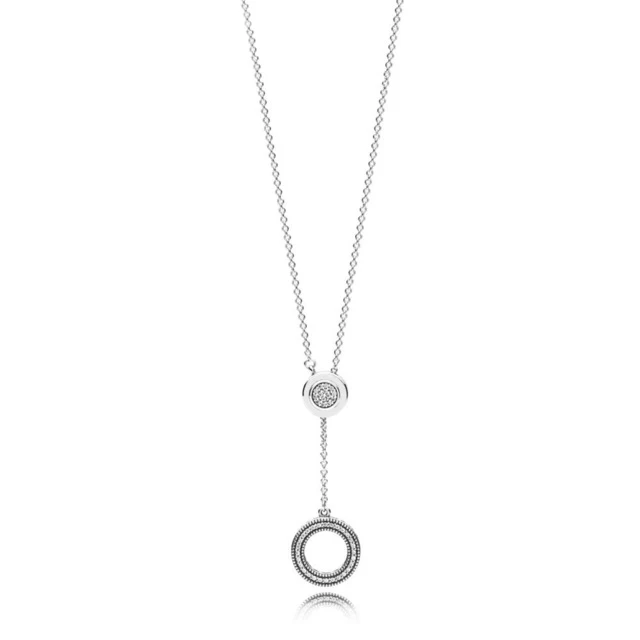 

100% 925 Sterling Silver 397445CZ Classic Round Charm Necklace Original Women Wedding Fashion Jewelry