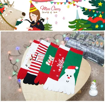 

5Pcs/Lot Baby Shoes Christmas Unisex Print Socks Five Finger Sock Cotton Socks Christmas Socks Santa Lovely Fashion Girls Shoes