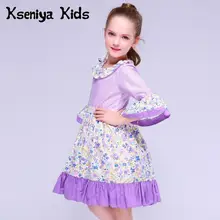 Kseniya Kids/осенне-Весенняя фиолетовая детская Новинка; карнавальное вечернее платье Лолита для девочек в викторианском стиле; карнавальные рождественские костюмы