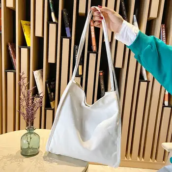 

PinShang Women Canvas Single Shoulder Bag Handbag Big Capacity Solid Color Bag with Double Straps