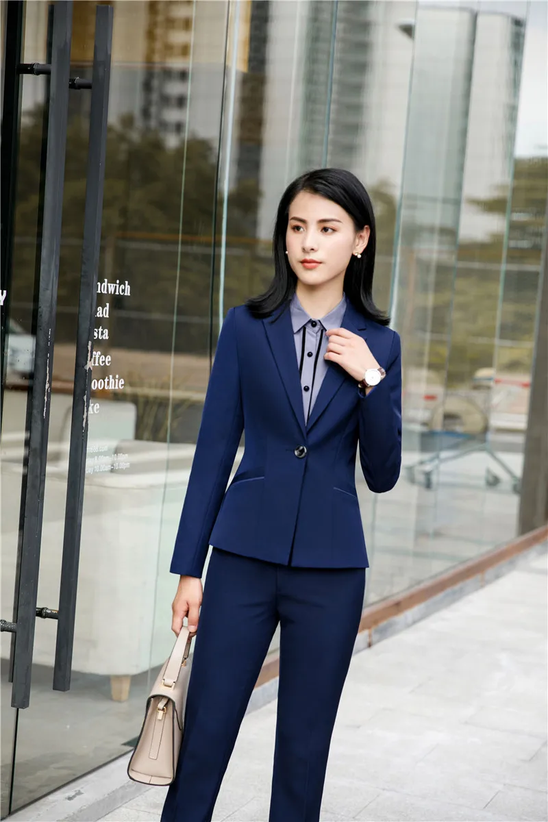 Новые стили Униформа стили деловые костюмы женские брючные костюмы с куртками и брюками женские блейзеры для офиса брюки костюмы