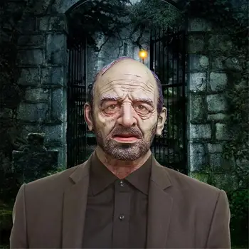 

New Unisex Adult Horror Halloween Realistic Old Man Face Cover Cosplay Props Mask Scary Shield Halloween Party Props
