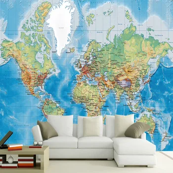 

Custom Any Size Mural Wallpaper 3D World Map Kid's Bedroom Living Room Decor PVC Self-Adhesive Thicken Stickers Papel De Parede