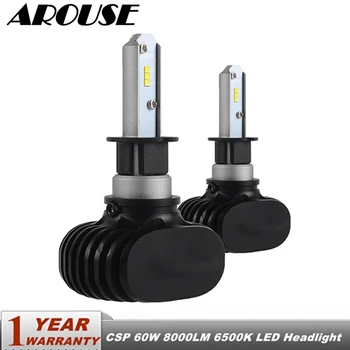 

AROUSE H3 H7 H11 H1 9004 9005 9006 CSP LED Headlight Bulbs H13 H4 Hi-Lo Beam 60W 8000lm 6500K Car Auto Headlamp Fog Light 12v24v