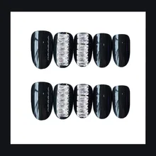 449 циркон золото и серебро кулон ногтей готовой продукции невесты носить маникюр патч в коробке патч