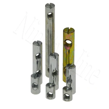 

10Pcs Long Double Dual Hole Slotted Barrel Nut For Bolt Furniture Fitting Bed Cabinet Insert Zinc Plated M6/M8