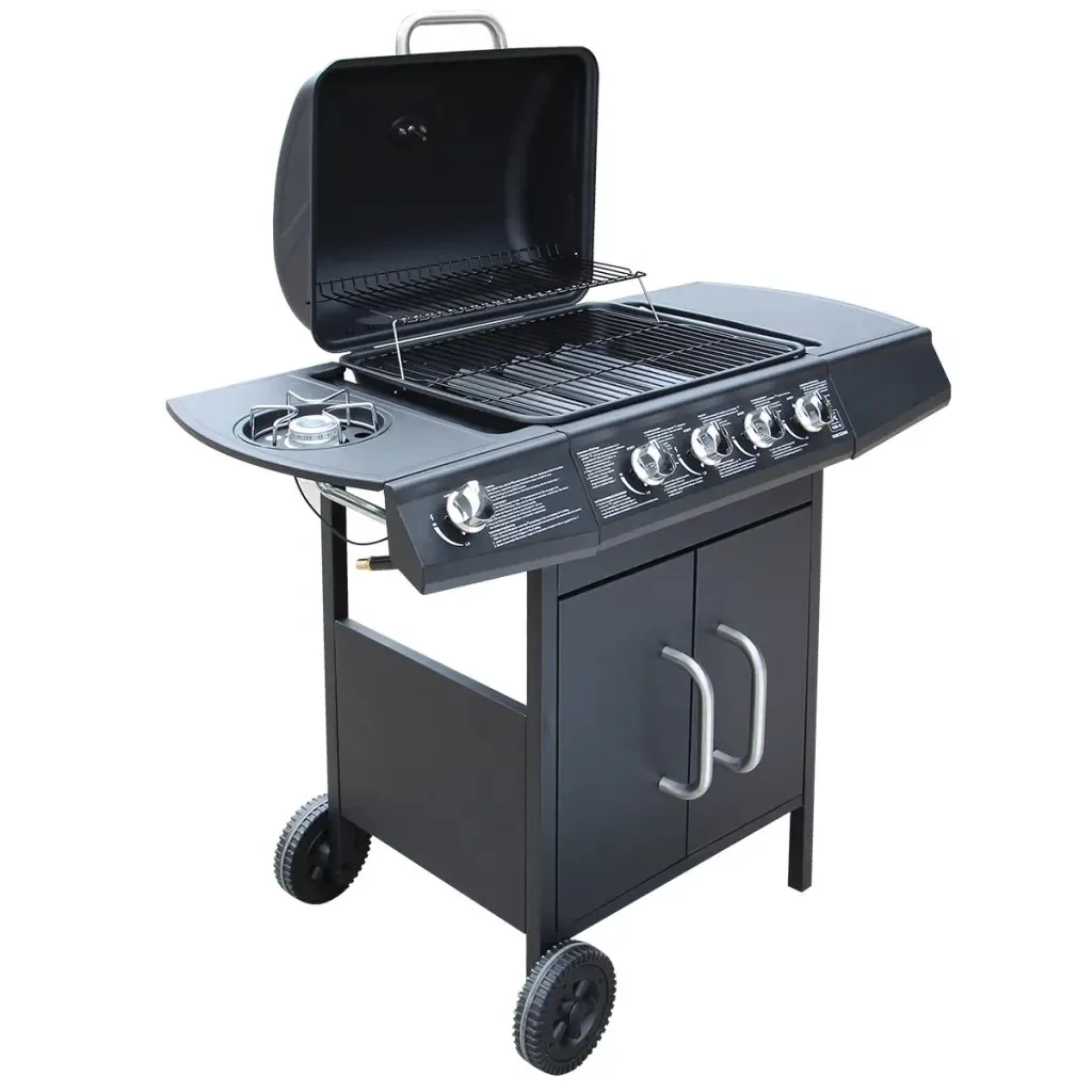 peper meisje gesprek Vidaxl Gas Barbecue Grill 4+1 Cooking Zone Black Spcc + Stainless Steel A  Spacious Cabinet For Storing Accessories - Furniture Accessories -  AliExpress