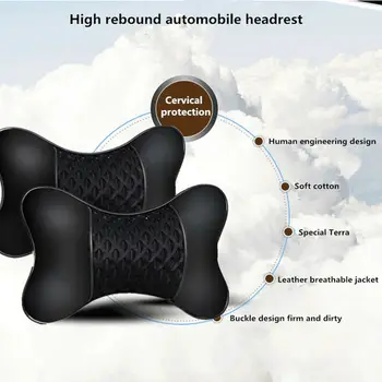 

PU Leather Car pillow Headrest Black 27x18cm New High quality Universal