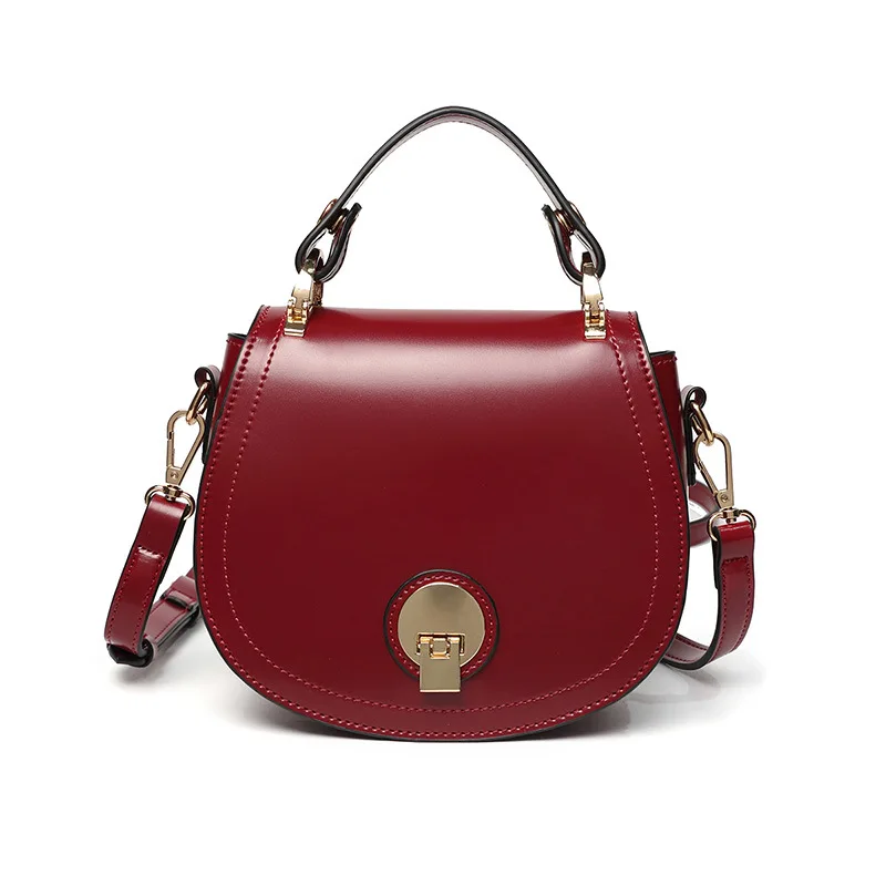 

2020 New Fashion Half Moon Handbags For Women Solid Color High Quality PU Leather Messenger Shoulder Bag Luxury Female Tote Bags