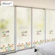 DICOR Заказная статическая пленка для окна матовая непрозрачная индивидуальная витражная наклейка домашний декор цифровая печать BLT307 букет