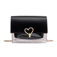 Прозрачная женская сумка, сумки на плечо, Модные Сумки из искусственной кожи с цепочкой, сумки через плечо для женщин, sac Master femme