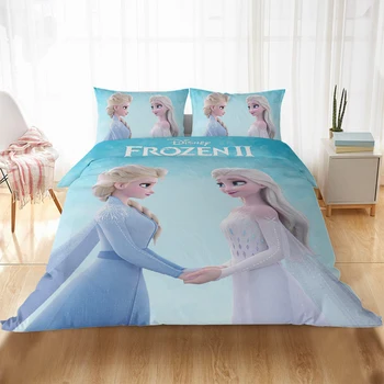 

Hot 3D Disney Frozen 2 Elsa and Anna Princess Bedding Set Single Twin Queen Size Bed Sets Duvet covers for Girls Children Room