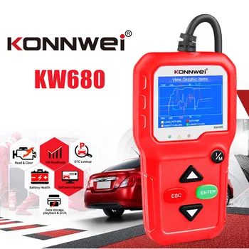 

OBD2 Scanner OBD Car Diagnostic Auto Diagnostic Tool KONNWEI KW680 Read Clear Fault Error Codes Russian OBD2 Automotive Scanner