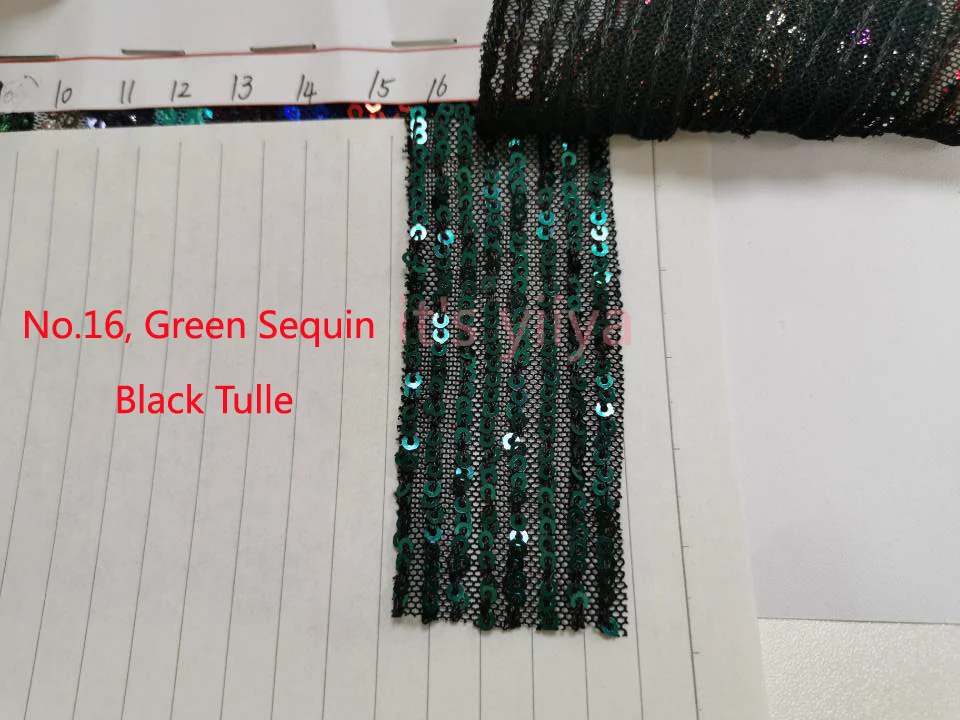 16号绿色亮片黑色网纱副本