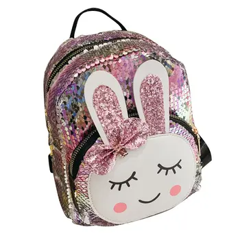 

Kids Cute Ear Sequins Bag Backpack For Children School Bags Backpack For Bags Girls Sequined Travel Knapsack