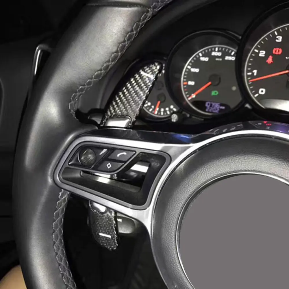 Для Porsche Macan Cayenne Panamera Настоящее углеродное волокно рулевое колесо весло переключения накладка расширение