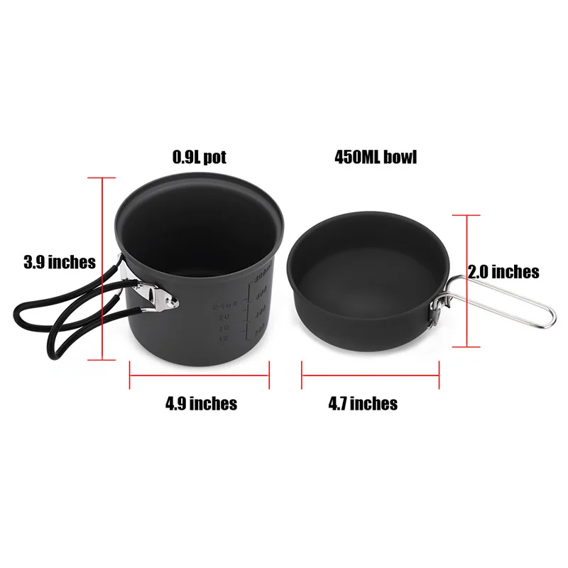 Conjunto de Cozinhar ao ar Acampamento Panelas Fogão Tigela Livre Suprimentos Kit Viagem 7 Pçs 13 Camping Panelas