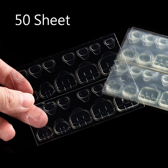 Fake Nails Tips Transparent Double-Side False Adhesive Tapes Stickers Press on Fake Nail Tips Extension Stick Tools