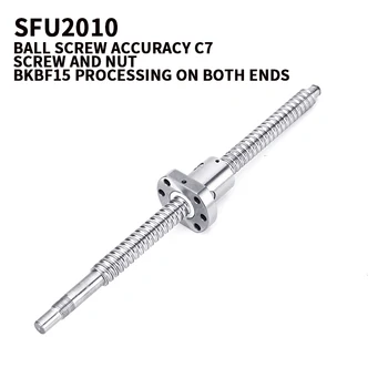 

SFU2010 High quality ball screw length can be customized plus one screw nut at both ends BKBF15 processing accuracy C7