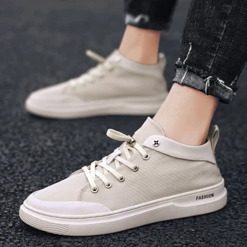 

Luxury canvas Shoes Men outdoor Sneakers Trainers Lace-up Flats Casual Comfort Loafers high top handmade Footwear shoes men