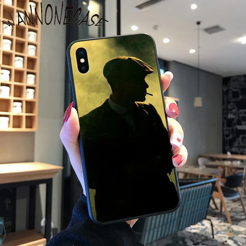 Tajam Visor Tritone PEAKY BLINDERS Hitam TPU Soft Phone UNTUK iPhone 8 7 6 6S Plus X XS MAX 5 5S SE XR 11 11pro promax Ponsel