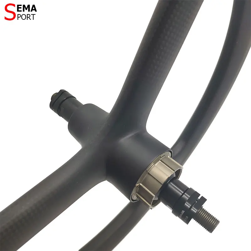 349HV3-TS All Handmade Toray Carbon 74/112mm V Disc Brake 3spokes Taiwan Hubsmith Trispoke Wheel For Brompton