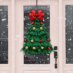 Colgante de lino verde para puerta de Navidad, decoración de árbol de Navidad para el hogar, Año Nuevo, 2022