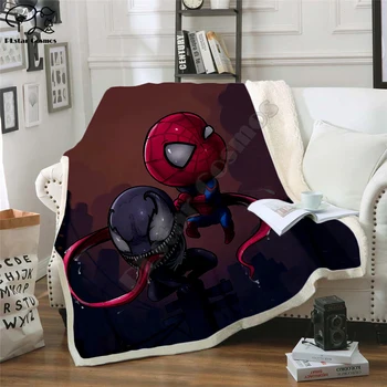 

Kids Anime Venom/Spiderman 3D Blanket Fleece Cartoon Art Print Children Warm Bed Throw Blanket newborn bayby Blanket style-02
