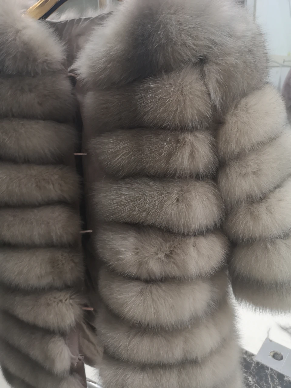 Женские шубы из натурального меха, пальто из натурального Лисьего меха, большие размеры, длинная Стильная верхняя одежда, зимняя куртка, женская шуба из натурального меха