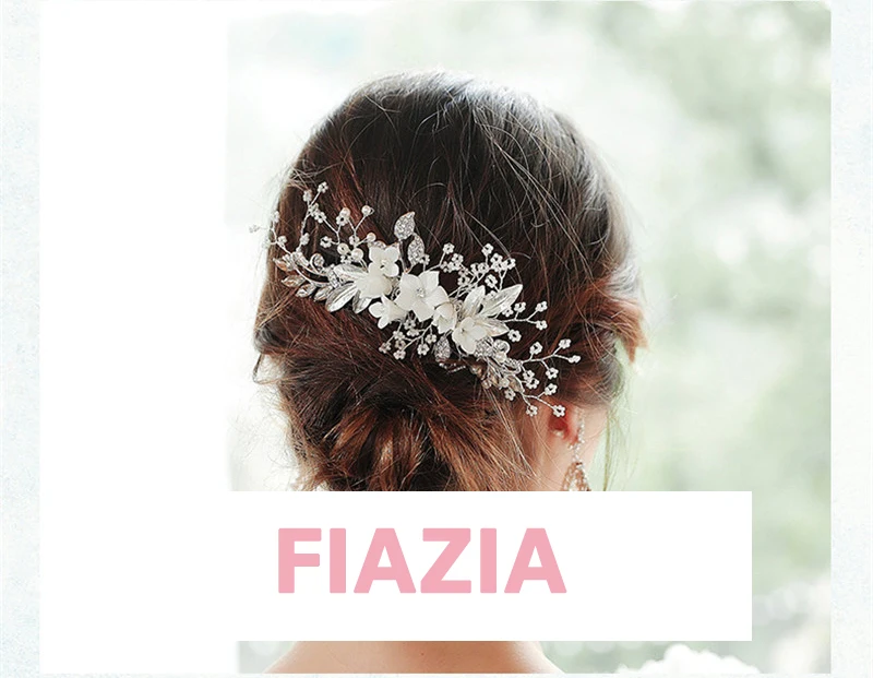 FIAZIA Anthemy, гребни для волос невесты, украшения для женщин, аксессуары для свадьбы, ювелирные изделия, Стразы ручной работы, гребни для волос, заколки для невесты