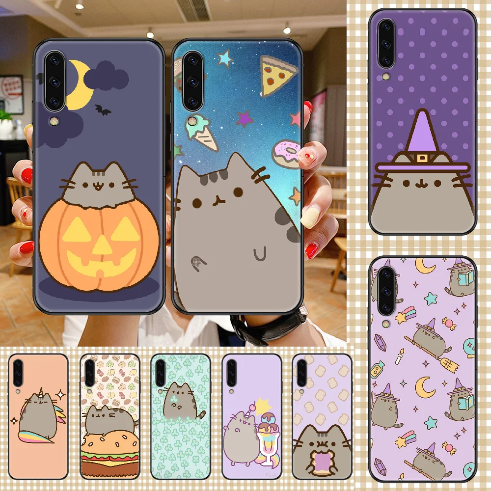 

Pusheen cute cartoon cat Phone case For Samsung Galaxy A 3 5 7 8 10 20 21 30 40 50 51 70 71 E S 2016 2018 4G black tpu bumper
