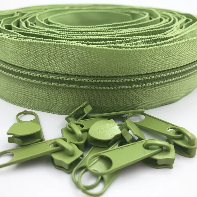 5 5 Meter 24 Colors Nylon Coil Zippers by The Yard with 10pcs Sliders for DIY Sewing Tailor