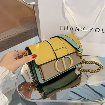 

Popular Small Bag Female 2020 New Style Shoulder Bag Trend WOMEN'S Bag Korean-style Versatile Casual Contrast Color Shoulder Squ